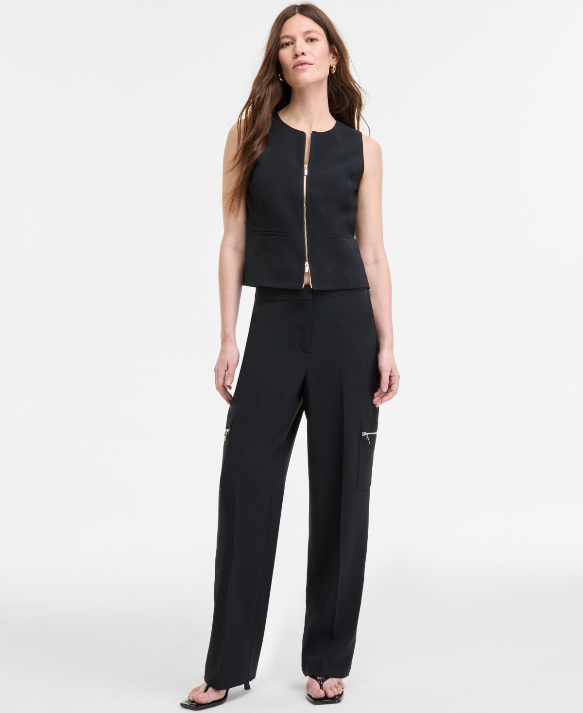 Bar Iii Women's Zip-front Vest, Exclusively At Macy's In Black
