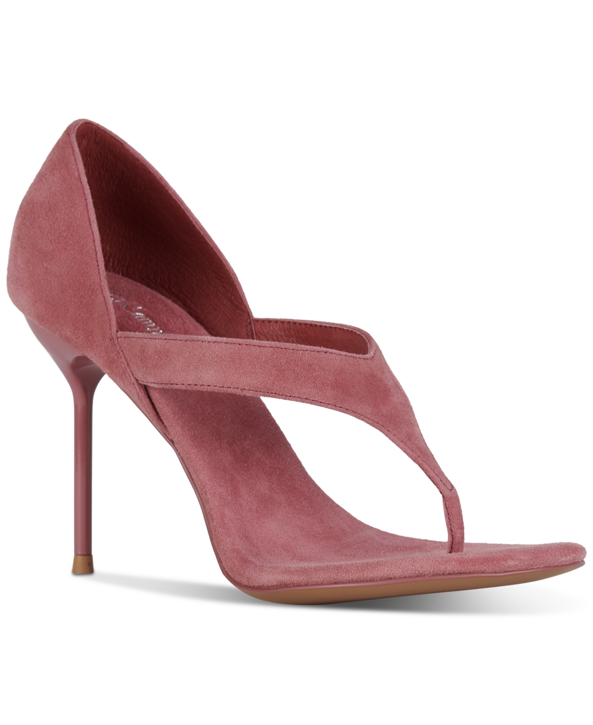 Rhian High-Heel Stiletto Thong Dress Sandals - Tan Suede