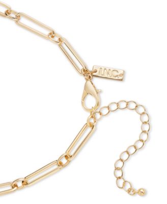 Gold-Tone Crystal & Imitation Pearl Curved Bar Statement Necklace, 16-1/2" + 3" extender, Exclusively at Macy's