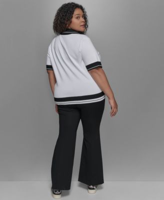 KARL LAGERFELD PLUS SIZE POLO SWEATER BOOTCUT PANTS 