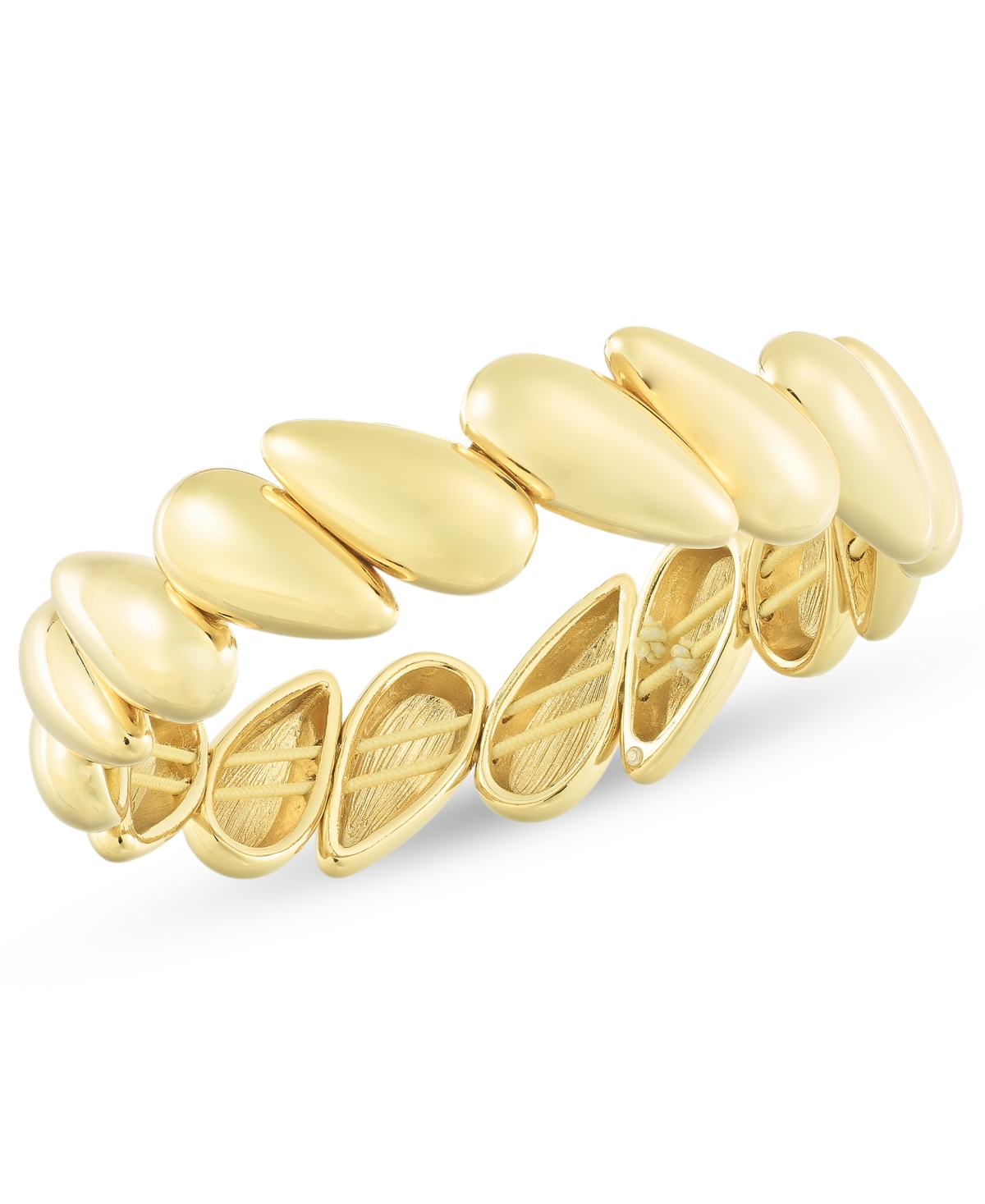 On 34th Gold-tone Puffy Teardrop Stretch Bracelet, Exclusively At Macy's In Gold