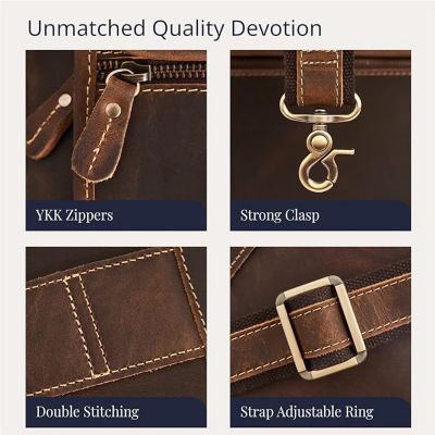 Large Leather Briefcase - Large Capacity & Elegant - Perfect for Daily Usage