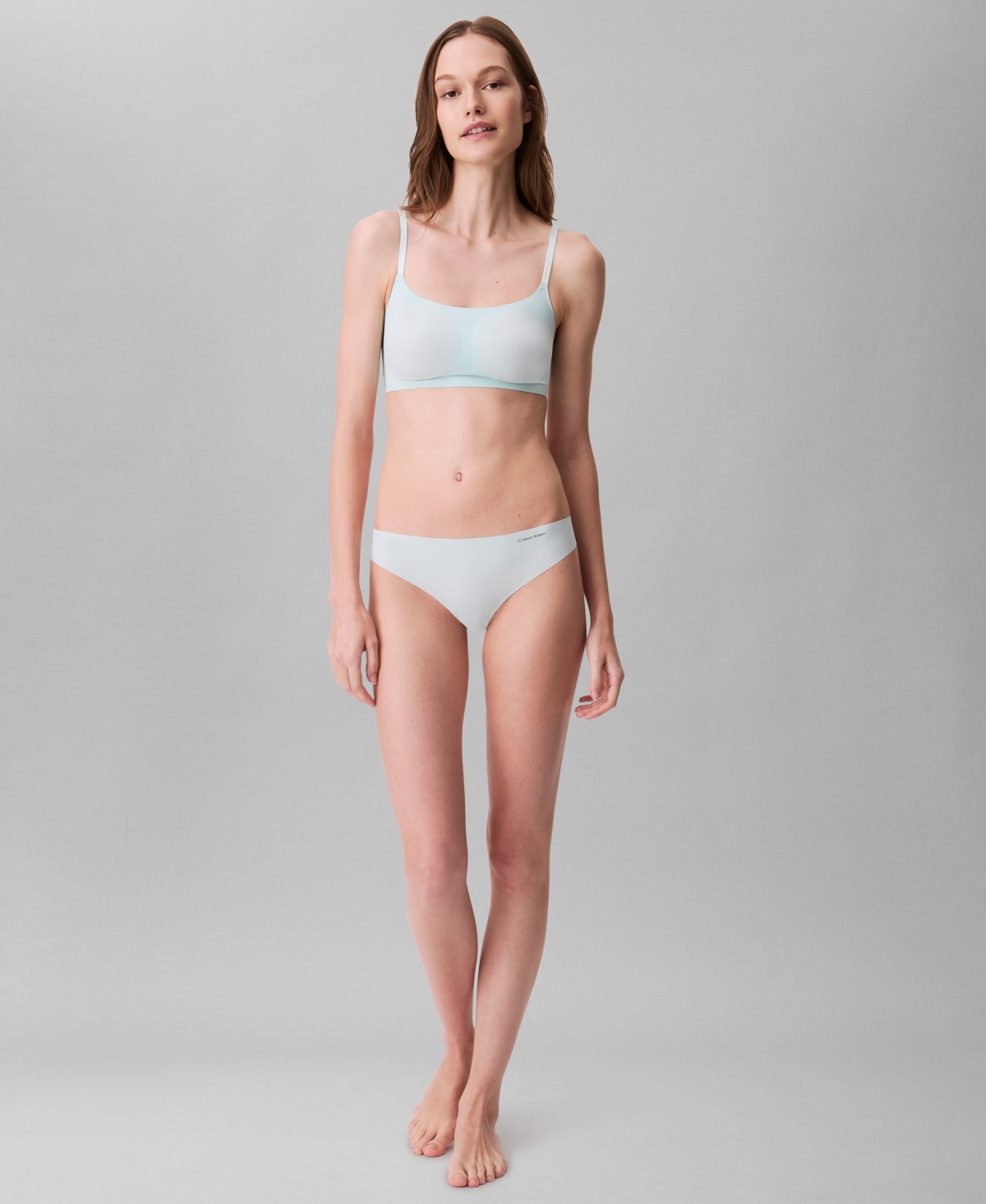 Calvin Klein Invisibles Comfort Lightly Lined Retro Bralette Qf4783 In Moonlight Jade