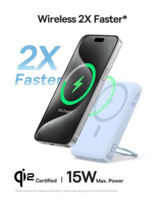 Qi2 Magnetic Power Bank 20W MagSafe Portable Charger 5000mAh Bracket Battery Pack with 360°Rotatable Ring Stand PicoGo