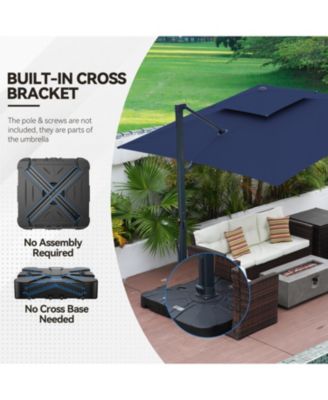 Heavy-Duty HDPE Patio Umbrella Base Stand for Cantilever Umbrellas with Wheels