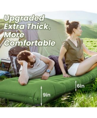 Extra Thick Inflatable Sleeping Pad with Pillow, Camping Pad with Carrying Bag