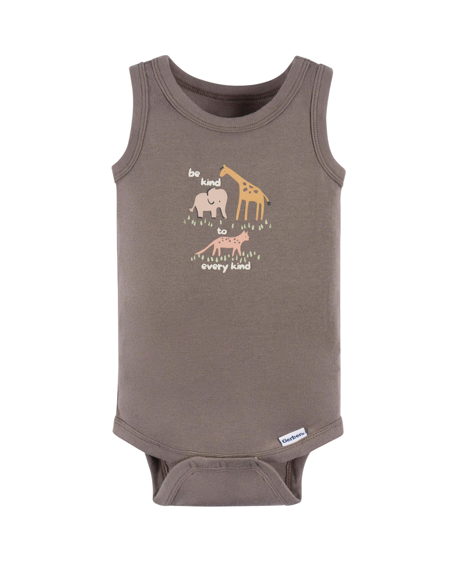Baby Neutral Ivory Safari Sleeveless 4-Pack Onesies Bodysuits