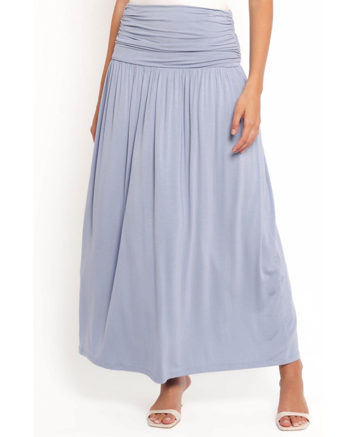 Women's Lavia Ruched Knit Maxi Skirt - Blue