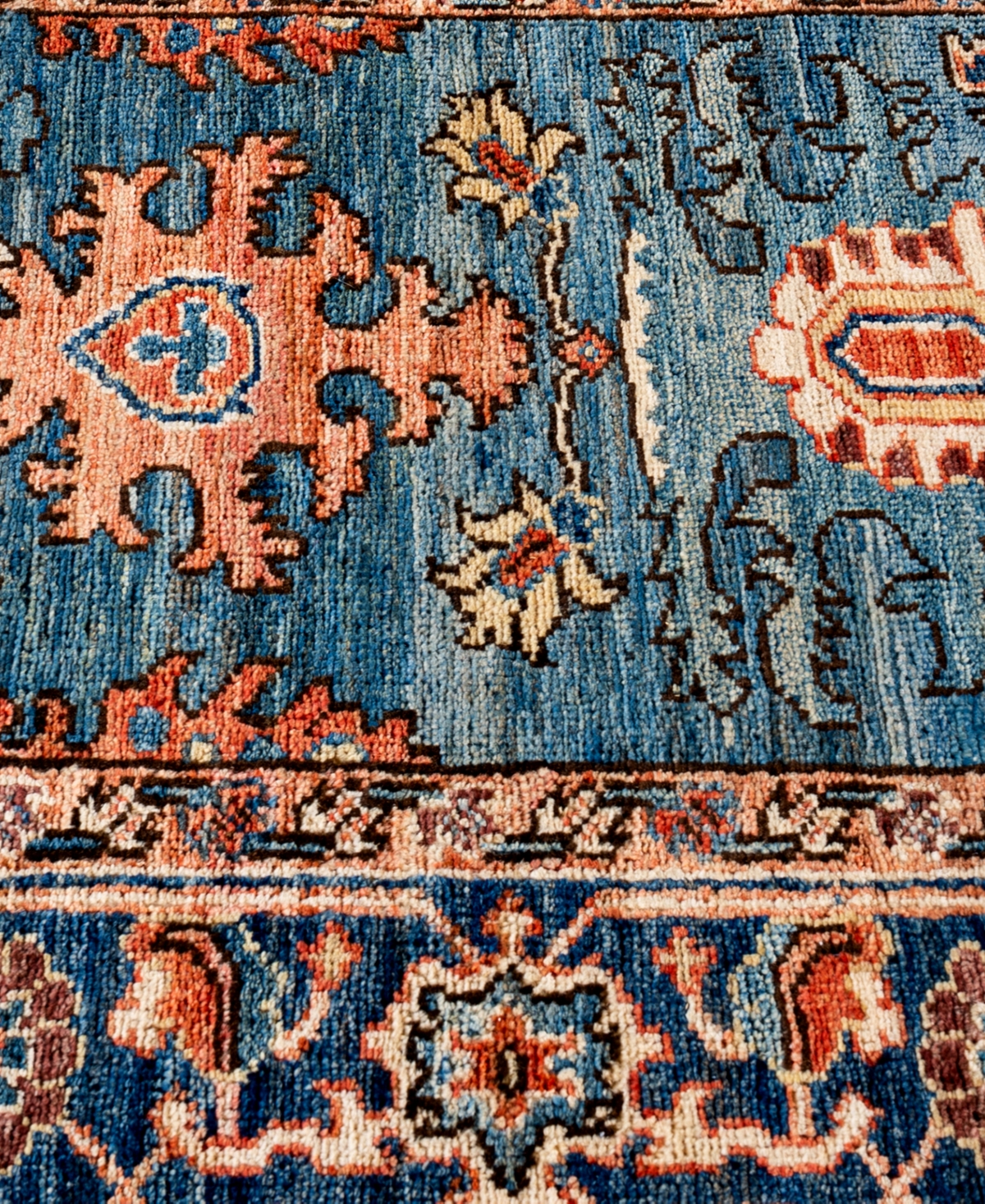 Adorn Hand Woven Rugs Serapi M1945 2'7''x9'6'' Runner Area Rug In Light Blue