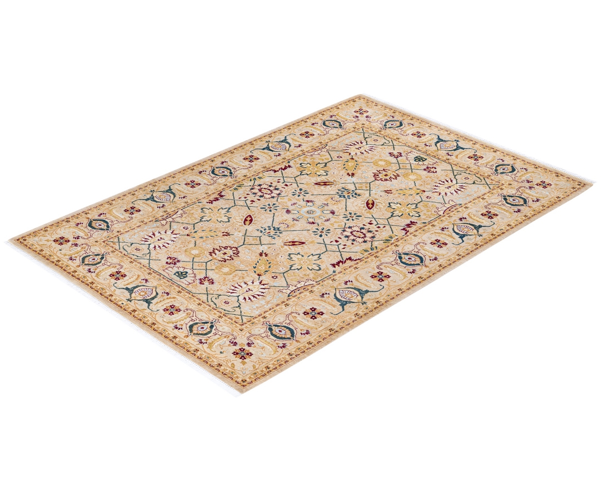 Adorn Hand Woven Rugs Mogul M1294 4'2''x6'2'' Area Rug In Ivory