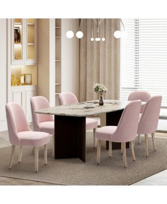 Mid-Century Modern Upholstered Boucle Dining Chair (Set of 6)