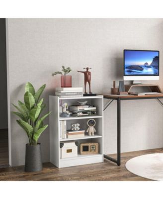 3-Tier Bookcase Open Display Rack Cabinet with Adjustable Shelves