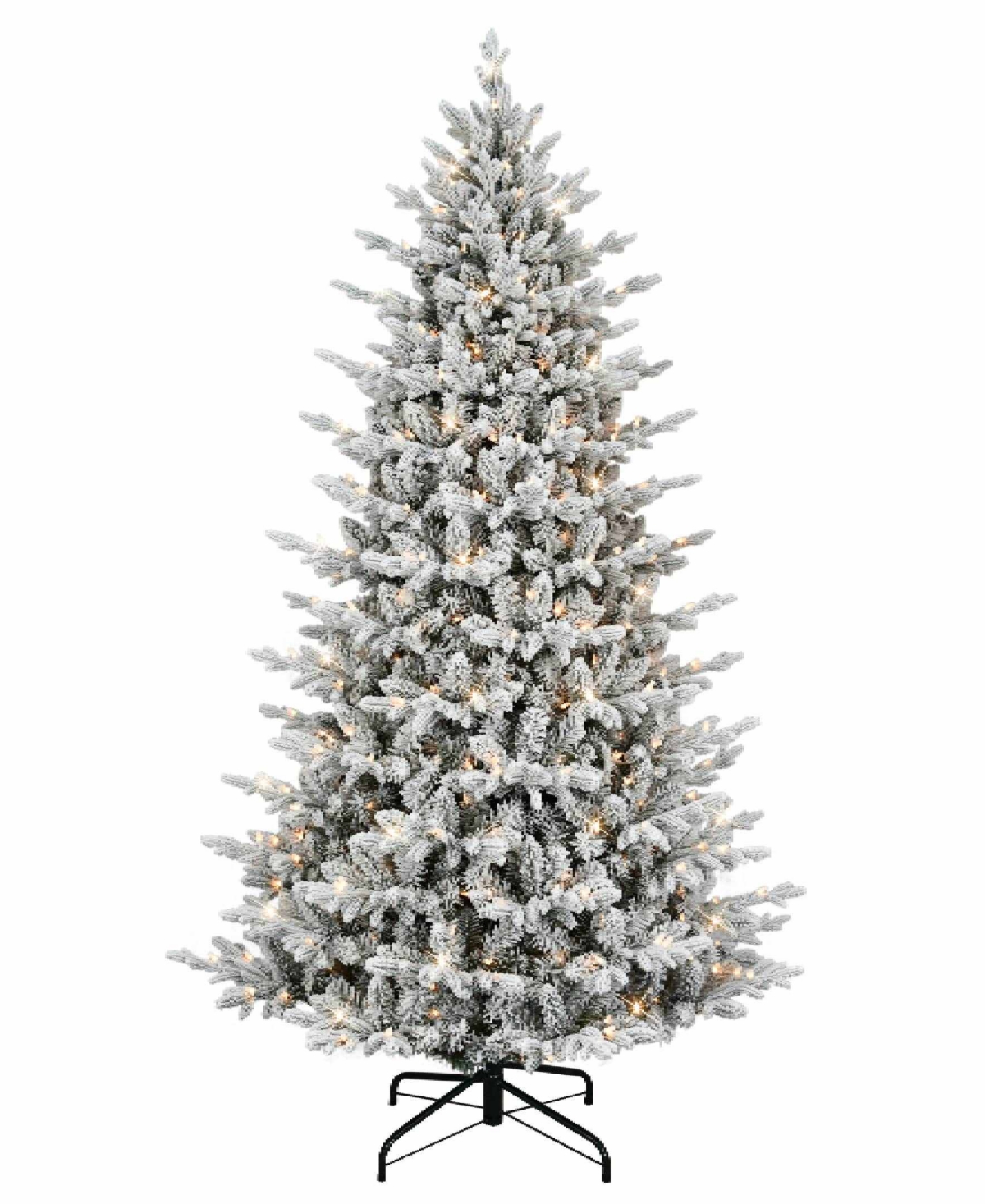 Pre-Lit Flocked Artificial Tree 7.5 ft - Green