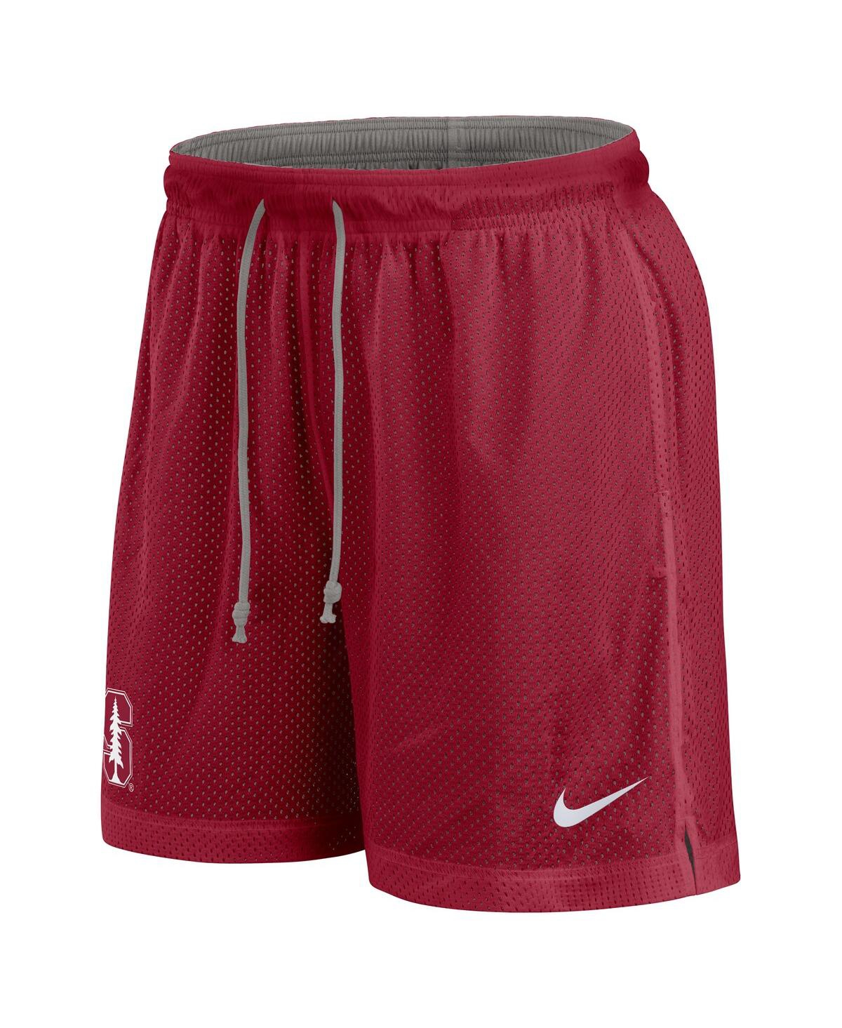 Nike Men's Cardinal/heather Gray Stanford Cardinal Player Reversible Shorts In Gray