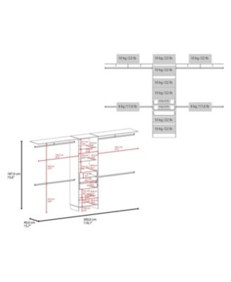 Geek Modular Closet Organizer System with Hanging Rods, Shelves, and Drawers