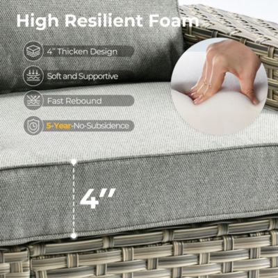 9 Pieces Outdoor Patio Furniture Set,Rattan Sectional Sofa Couch,Outside Coversation Set with Extra Deep Swivel Chairs and Solar Coffee Table for Porch Balcony Backyard Deck Poolside