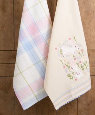 Oh Hoppy Day Cotton Dishtowels Set, 18"x28"