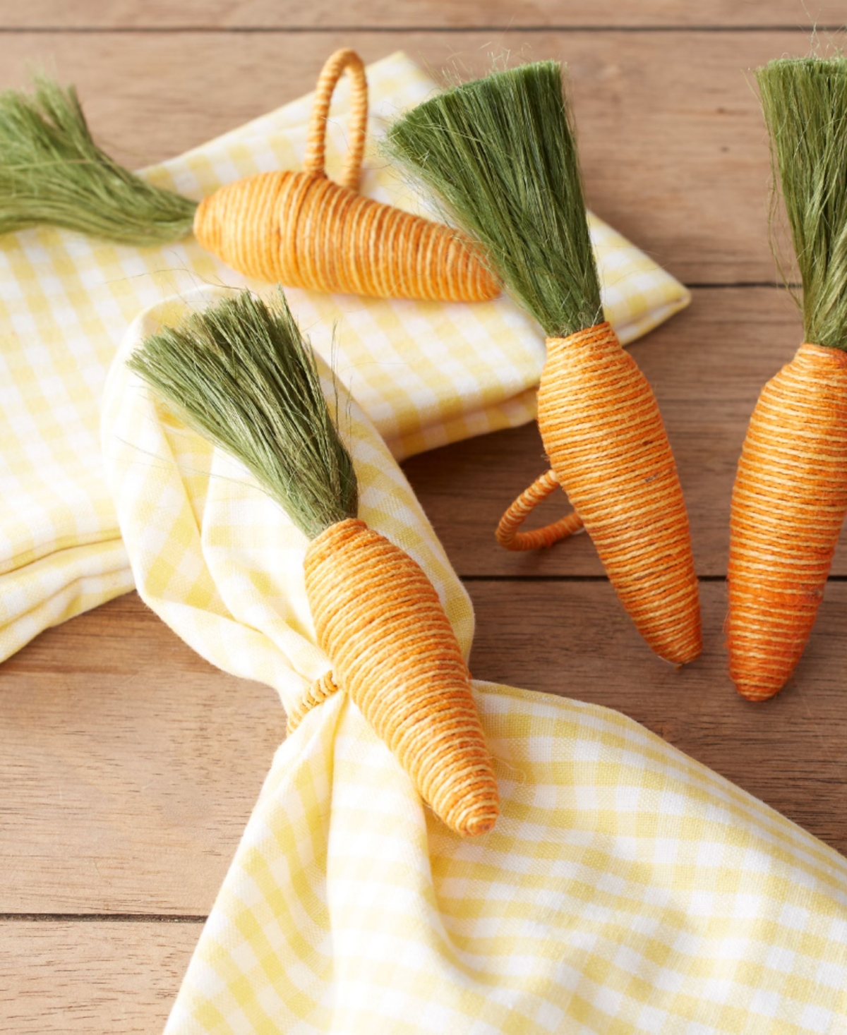 Design Imports Carrot Napkin Ring, Set Of 4 In Orange