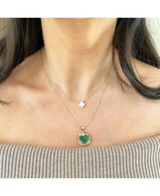 Malachite Lace Heart Charm 22 millimeter