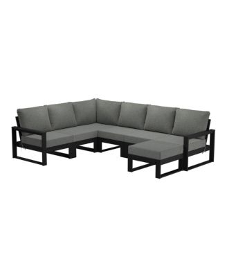 7-Piece Outdoor Modular L-Shaped Corner Patio Sectional Sofa Set