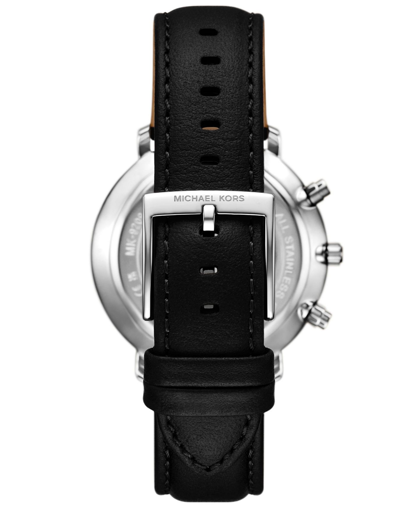 Мужские часы Michael Kors Blake Multifunction Black Leather Watch, 42mm — фото 2