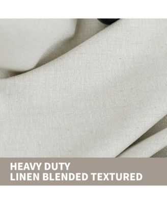 100% Blackout Linen Blend Texture Grommet Curtain Pair(2 Panels)