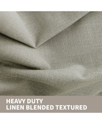 100% Blackout Linen Blend Texture Grommet Curtain Pair(2 Panels)