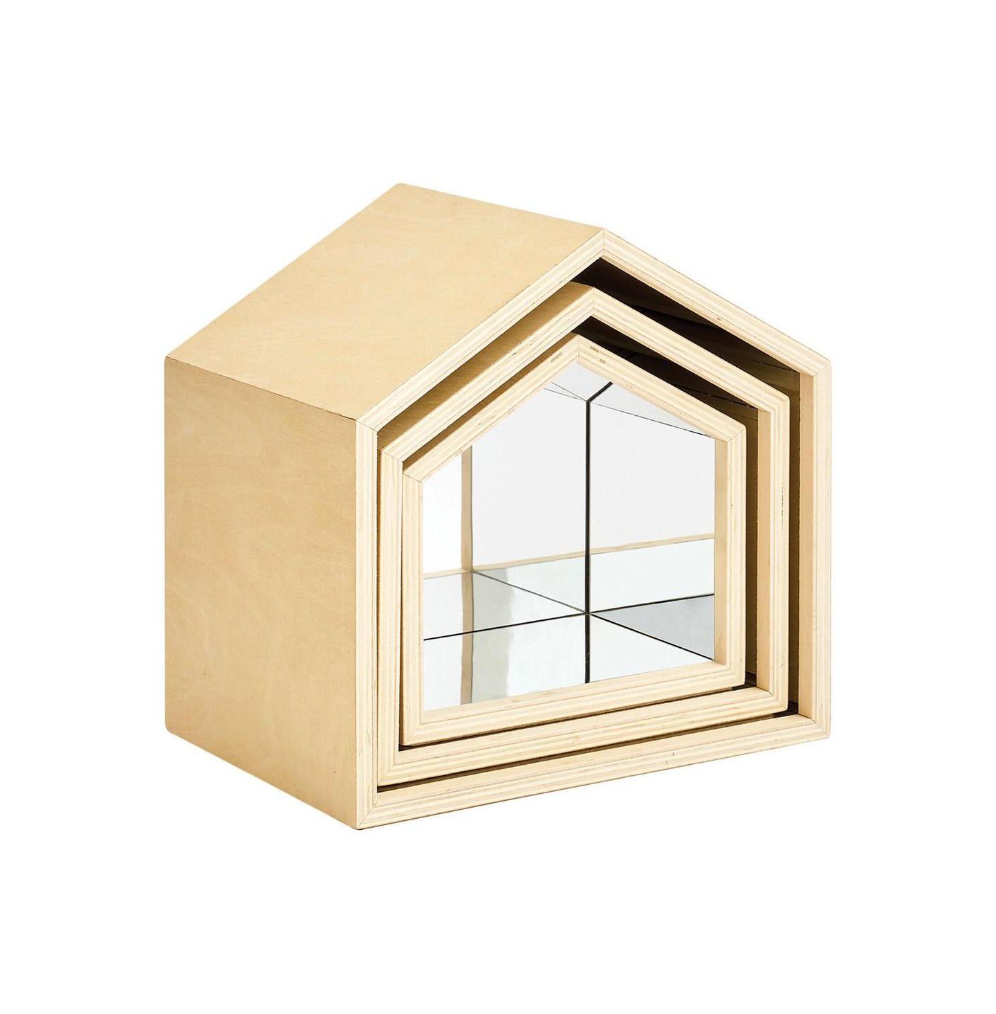 Детские игрушки Kaplan Early Learning Nesting House Mirror Set, цвет: Бежевый / Хаки — фото 1