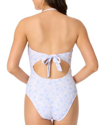 Juniors' Bow Cutout One-Piece Swimsuit, Exclusively at Macy's