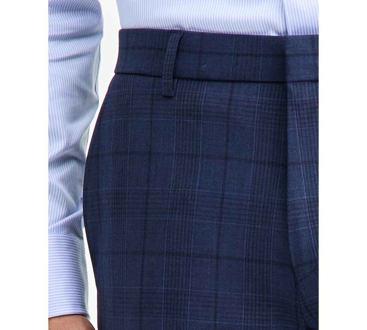 Tommy Hilfiger Men's Modern-fit Th Flex Stretch Performance Plaid Pants In Blue