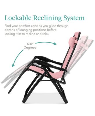 Oversized Zero Gravity Chair, Folding Recliner w/ Removable Cushion, Side Tray