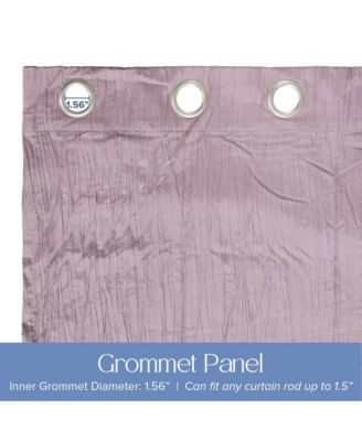 Grommet Broomstick Crush Curtains Pair, 38"X63"
