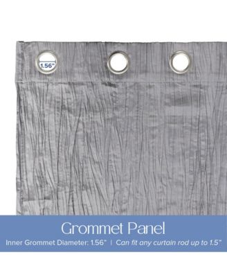 Grommet Broomstick Crush Curtains Pair, 38"X63"