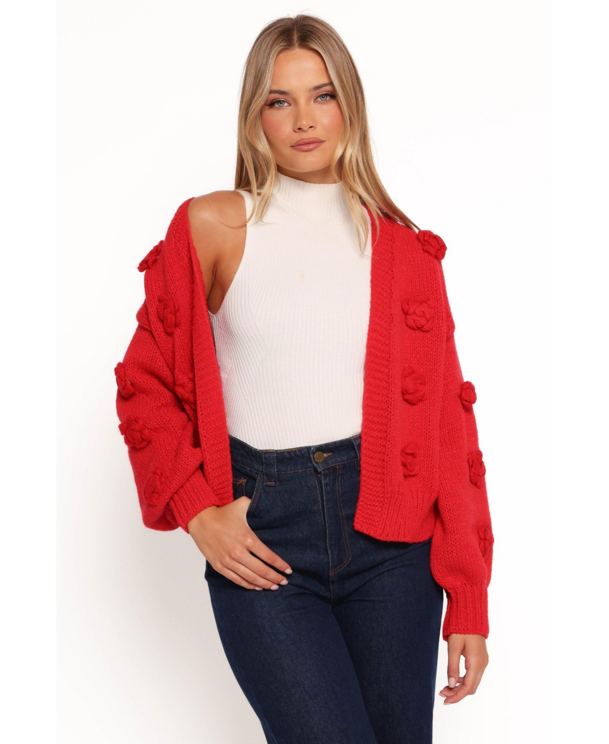 Women's Doralee Rose Cardigan - Red