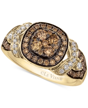 image of Le Vian Chocolatier Framed clusters Diamond Ring (9/10 ct. t.w.) in 14k Gold