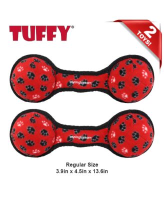 Ultimate 2 Ball Tug Red Paw, 2 Pack Durable Squeaky Dog Toy