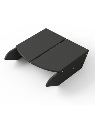 Outdoor 4-Piece HDPE Modern Adirondack Chairs Set with Folding Patio Ottomans and Cup Holder