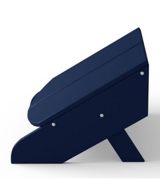 Outdoor 4-Piece HDPE Modern Adirondack Chairs Set with Folding Patio Ottomans and Cup Holder