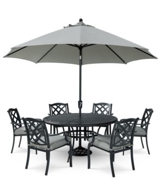 Wythburn Outdoor Dining 7pc Set (60" Round Table & 6 Lattice Dining Chairs), Created for Macy's