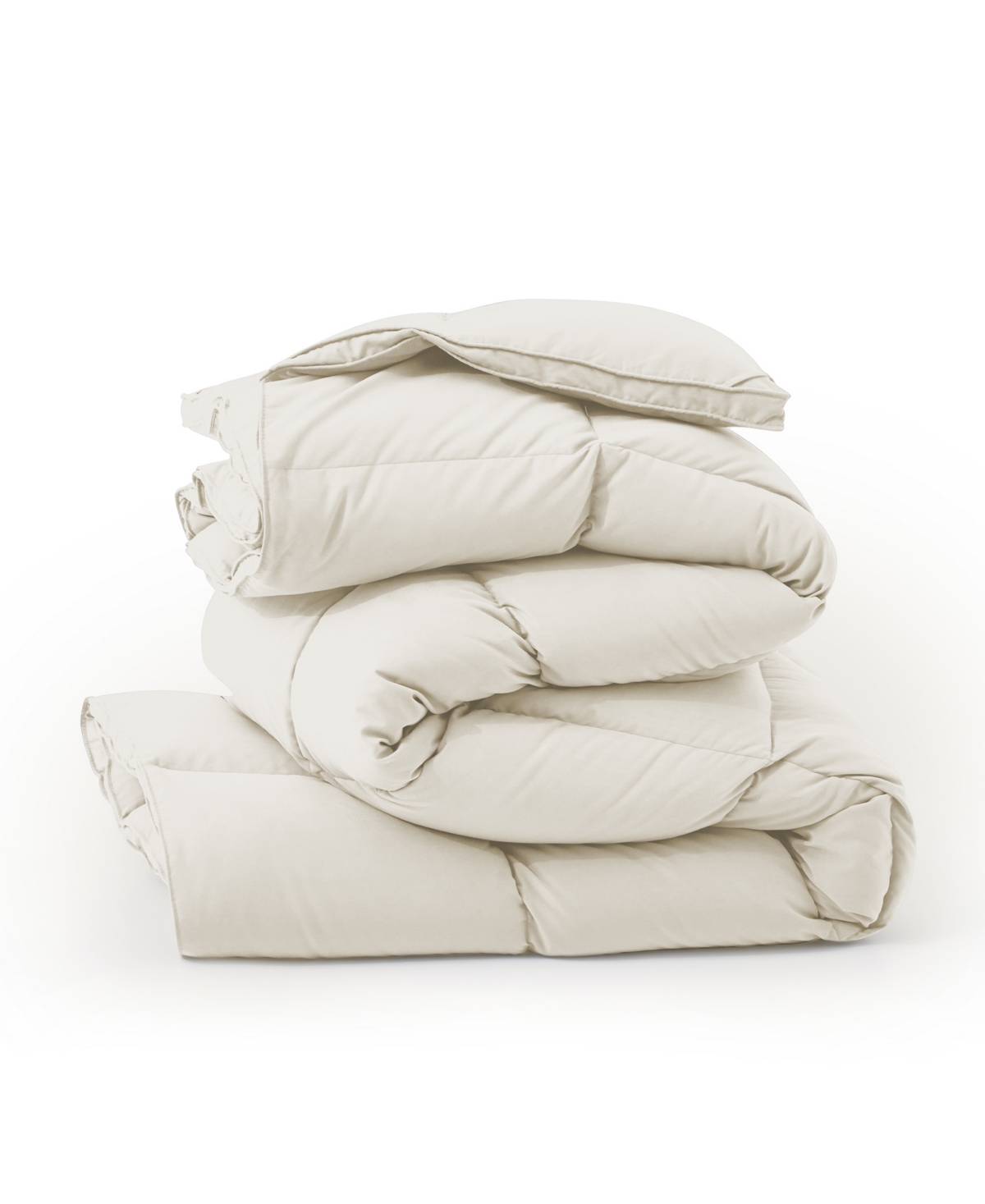 Unikome Medium Warmth Goose Feather Down Fiber Comforter, Full/queen In Neutral