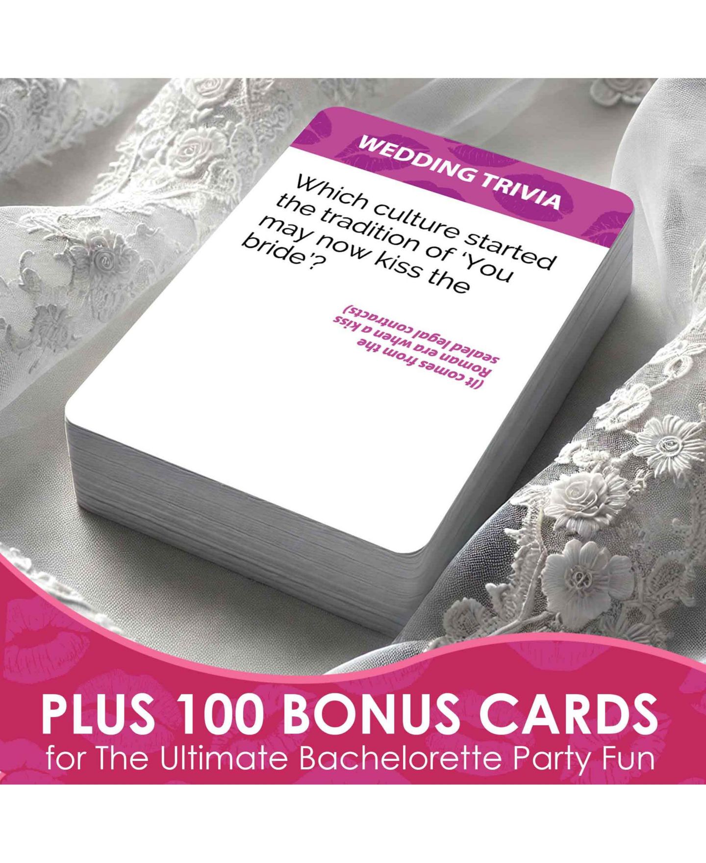 Детская карточная игра Quokka Kiss The Miss 250 Cards Bachelorette Party Card Game, Ages 21+, цвет: Girls Night — фото 2