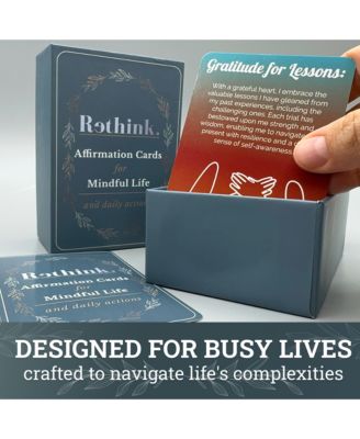Rethink 95 Positive Affirmation Cards for Teens and Adult for Stress Anxiety Relief and Mental Wellness