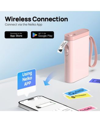P21-A Label Maker Machine with Tape, Label Printer Thermal Mini Label Makers with Built-in Cutter and Multiple Templates, Portable Printers for School, Office and Home Use, Pink