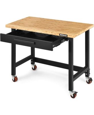 Mobile Workbench with Lockable Casters