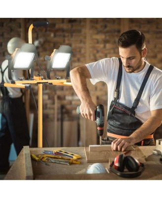 100 W 10 000 lm LED Dual-Head Work Light with Stand