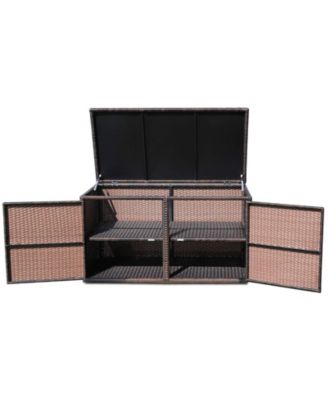 88 Gallon Garden Patio Rattan Storage Container Box