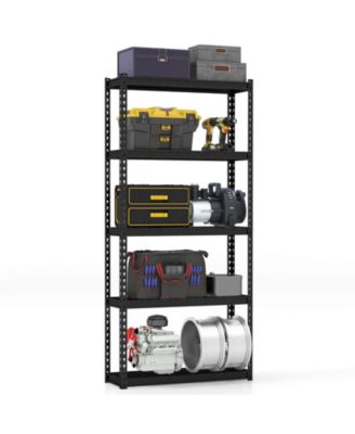 5-Tier Metal Shelving Unit with Anti-slip Foot Pad Height Adjustable Shelves