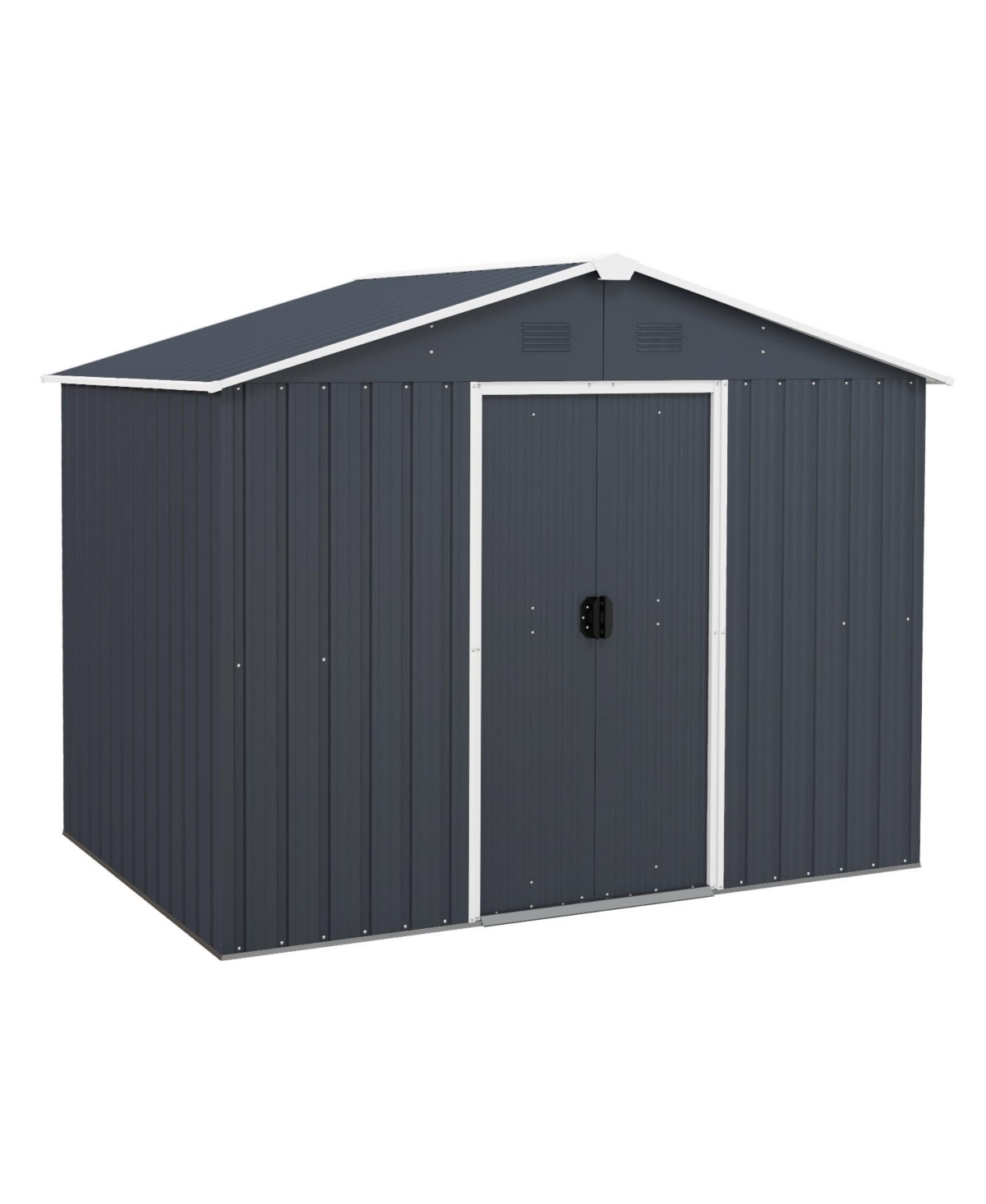 Outside Storage Shed with Lock Air Window - Grey