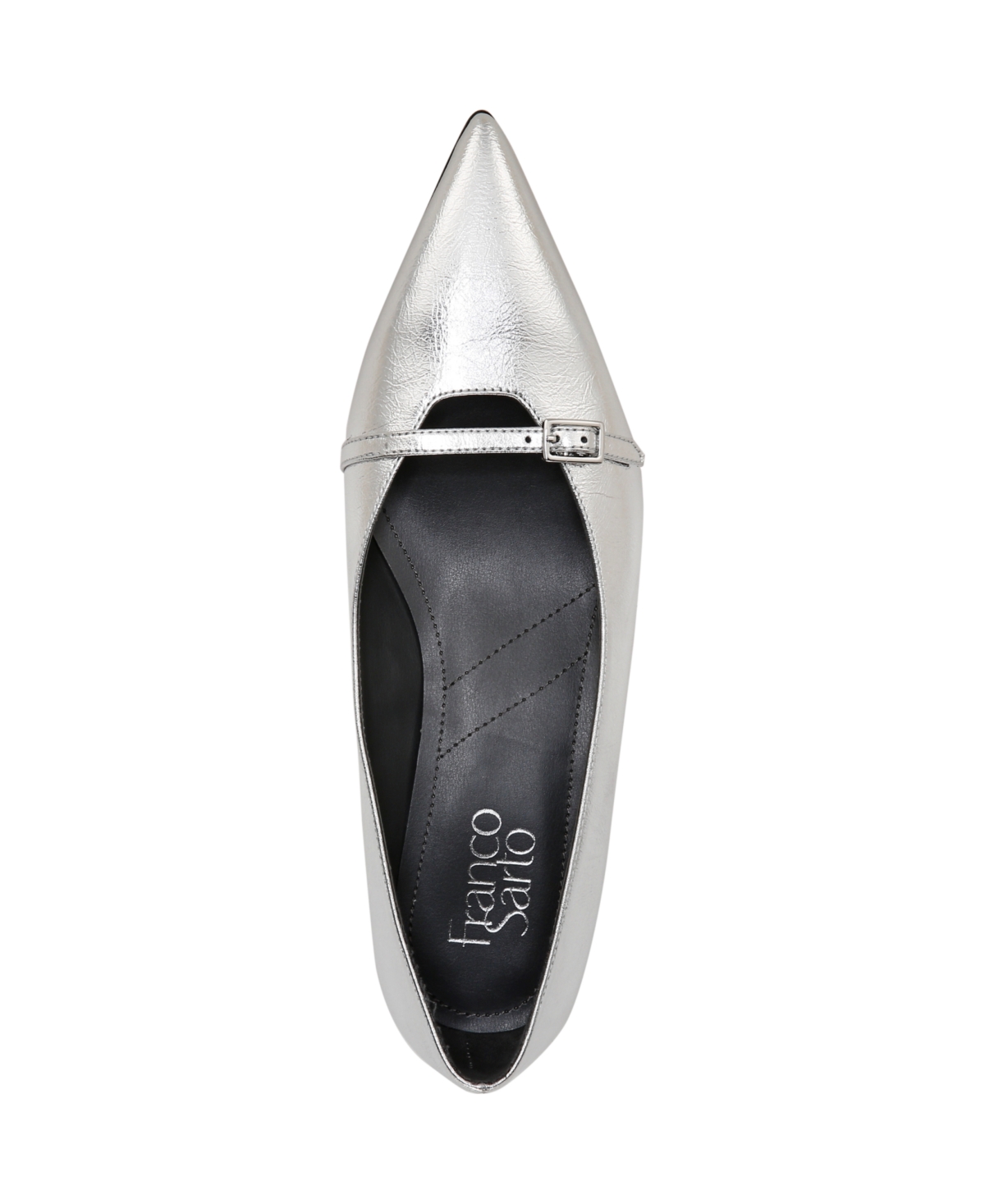 Franco Sarto Women's Malia Pointed Toe Kitten Heel Pumps In Silver Faux Leather