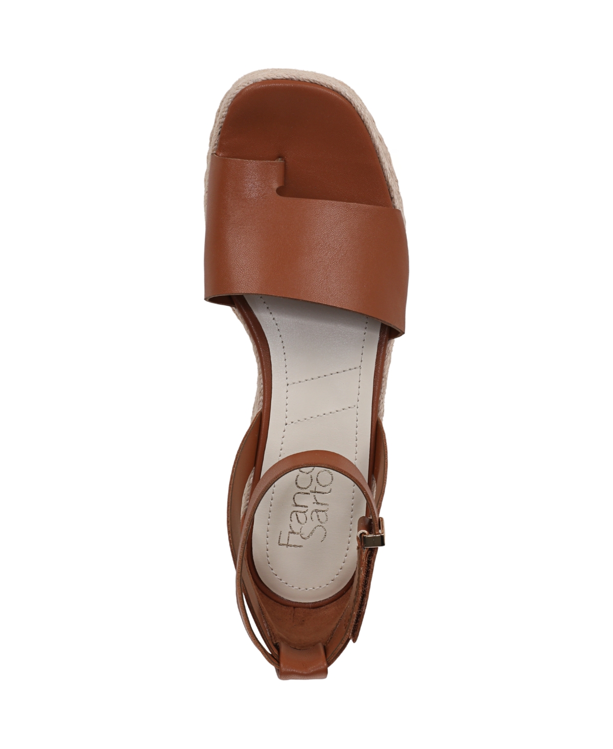 Franco Sarto Tyla Platform Wedge Sandal In Cognac Brown Faux Leather